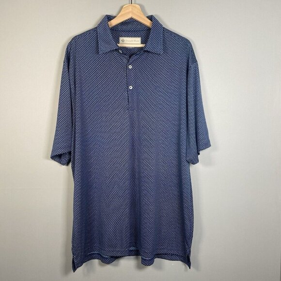 Donald Ross X-Large Men's Golf Polo Blue Dot Shirt Athletic Lightweight Business - Picture 1 of 11